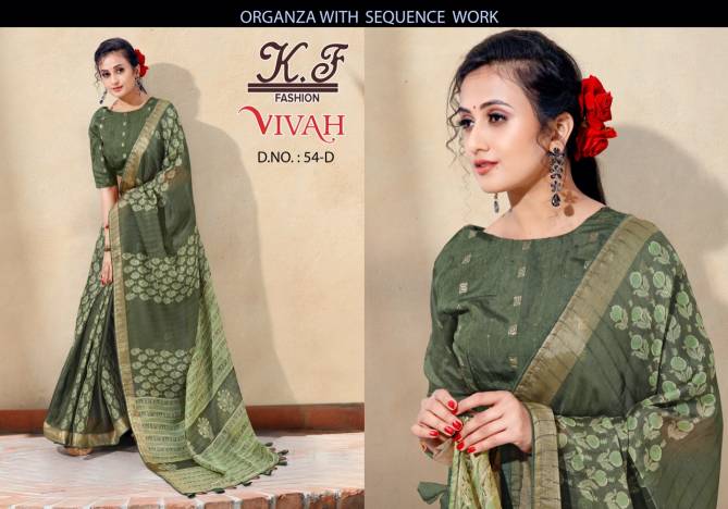 KF VIVAH 54 Latest Designer Ethnic Wear Organza Print New Saree Collection